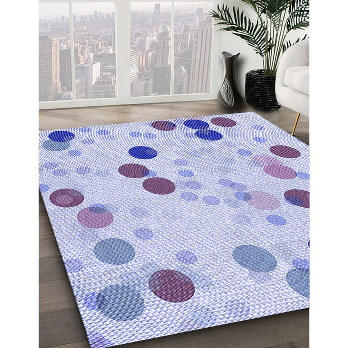 Machine Washable Transitional Blue Rug in a Family Room, wshpat2278blu