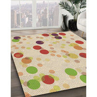 Patterned Khaki Gold Rug, pat2278brn