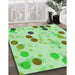 Patterned Green Rug in Family Room, pat2278grn