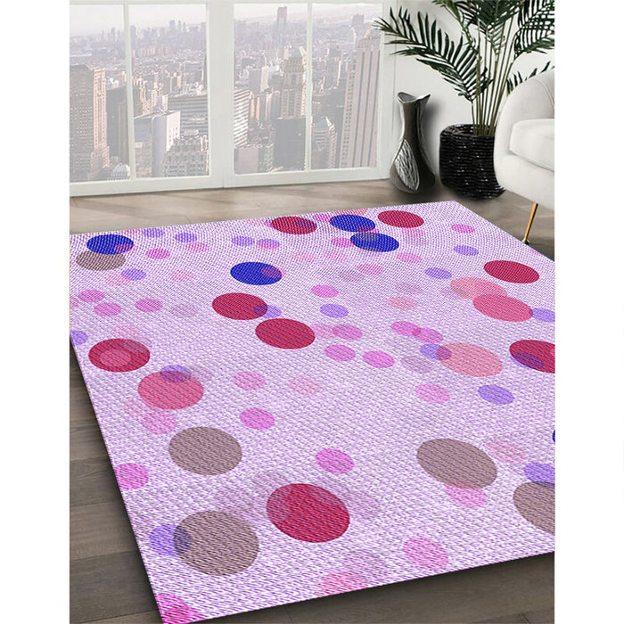 Patterned Orchid Purple Rug in Family Room, pat2278pur