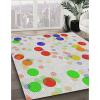 Patterned White Gold Novelty Rug, pat2278