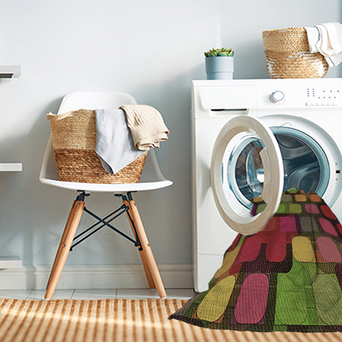 Machine Washable Transitional Saffron Red Rug in a Washing Machine, wshpat2279brn