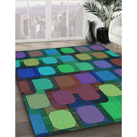 Patterned Mint Green Rug, pat2279lblu