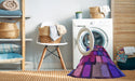 Machine Washable Transitional Dark Magenta Purple Rug in a Washing Machine, wshpat2279pur