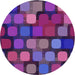 Square Patterned Dark Magenta Purple Rug, pat2279pur