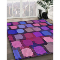 Patterned Dark Magenta Purple Rug, pat2279pur