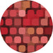 Square Patterned Red Rug, pat2279rd