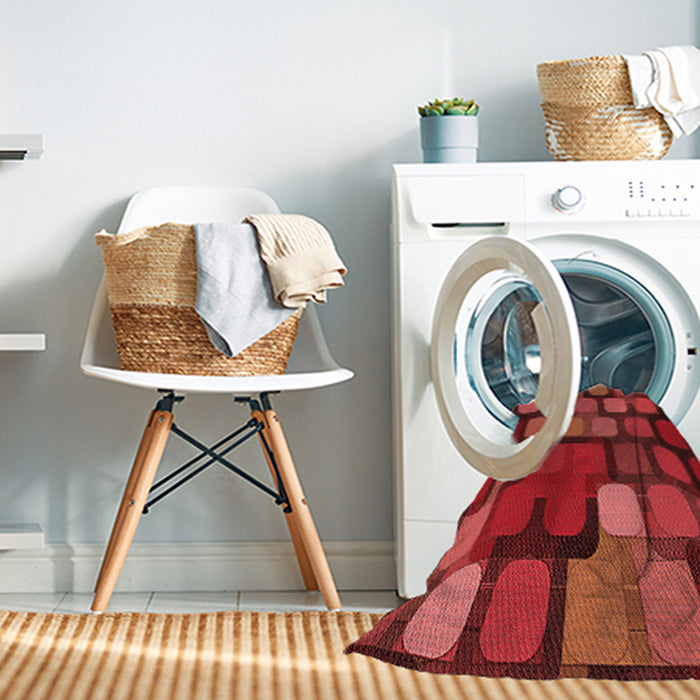 Machine Washable Transitional Red Rug in a Washing Machine, wshpat2279rd