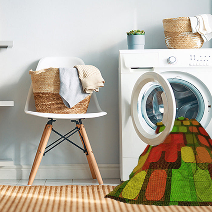 Machine Washable Transitional Tomato Red Rug in a Washing Machine, wshpat2279yw