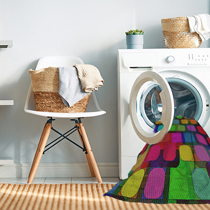 Machine Washable Transitional Forest Green Rug in a Washing Machine, wshpat2279