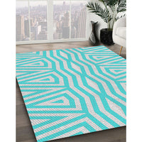 Patterned Blue Novelty Rug, pat227