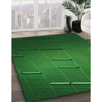 Patterned Deep Emerald Green Rug, pat228grn