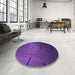 Round Patterned Jasmine Purple Rug in a Office, pat228pur