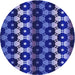 Square Patterned Cobalt Blue Rug, pat2280blu