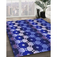 Patterned Cobalt Blue Rug, pat2280blu