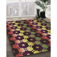 Patterned Cinnamon Brown Rug, pat2280brn