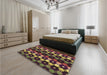 Patterned Cinnamon Brown Rug in a Bedroom, pat2280brn