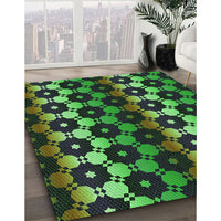 Patterned Charcoal Black Rug, pat2280grn