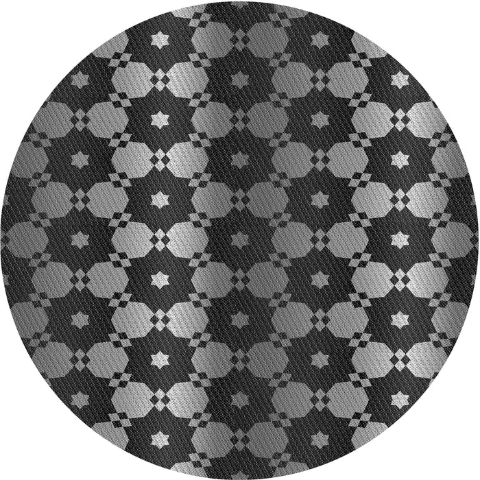 Square Machine Washable Transitional Charcoal Black Rug in a Living Room, wshpat2280gry