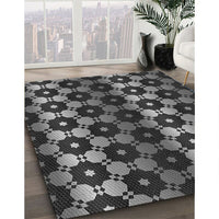 Patterned Charcoal Black Rug, pat2280gry