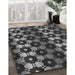 Patterned Charcoal Black Rug in Family Room, pat2280gry