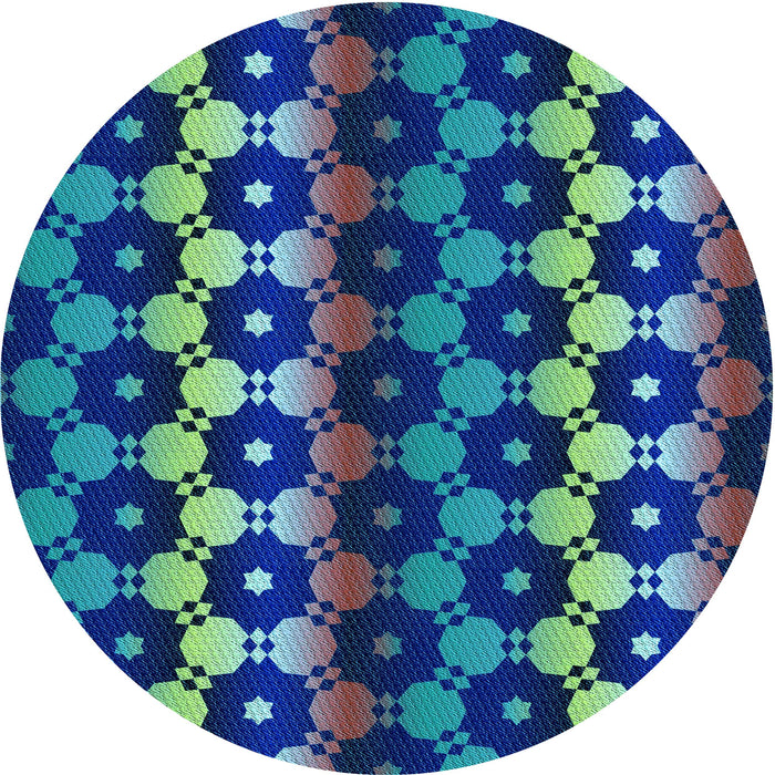 Square Patterned Cobalt Blue Rug, pat2280lblu