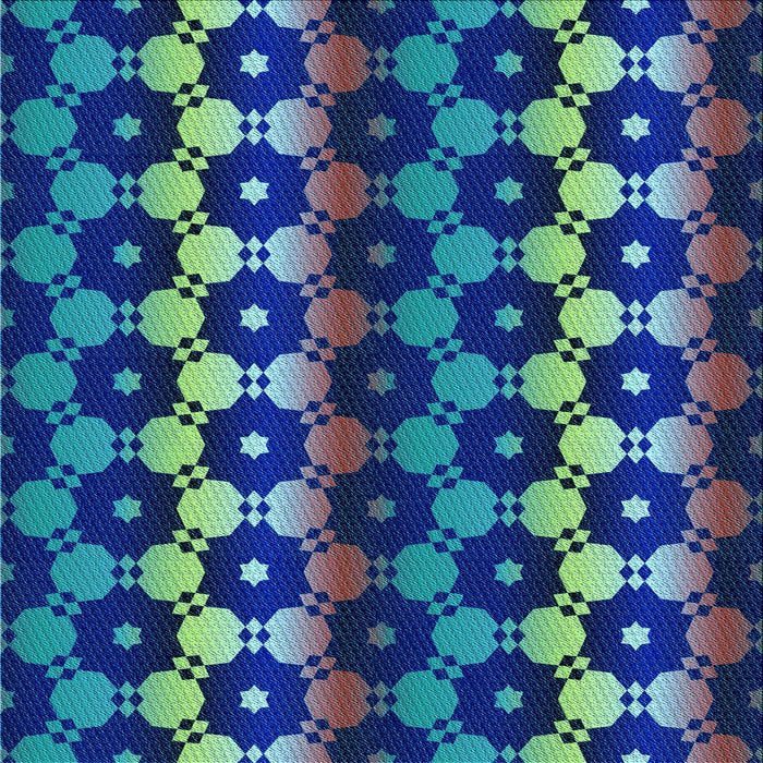 Round Machine Washable Transitional Cobalt Blue Rug, wshpat2280lblu