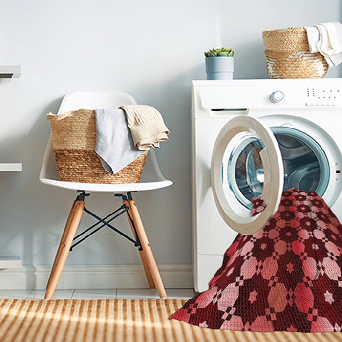Machine Washable Transitional Red Rug in a Washing Machine, wshpat2280rd