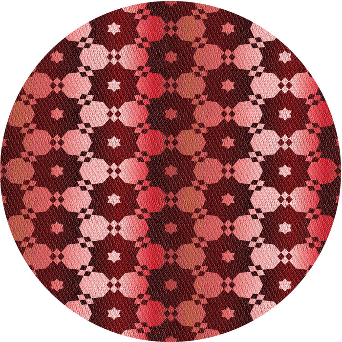Square Patterned Red Rug, pat2280rd