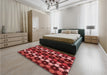 Patterned Red Rug in a Bedroom, pat2280rd