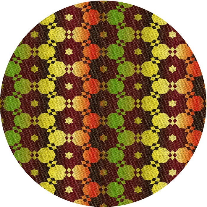 Square Patterned Maroon Red Rug, pat2280yw