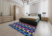 Machine Washable Transitional Gunmetal Gray Rug in a Bedroom, wshpat2280