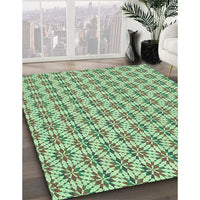 Patterned Fern Green Rug, pat2281grn