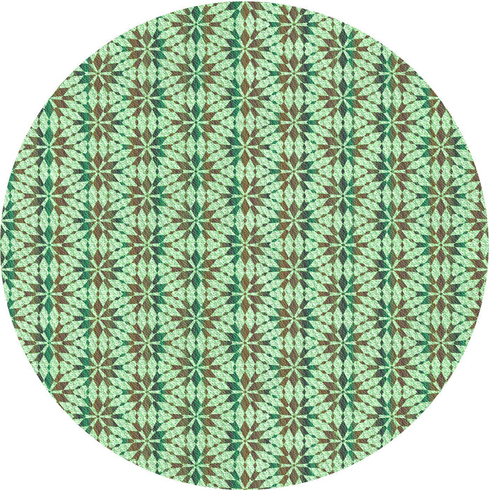 Square Patterned Fern Green Rug, pat2281grn