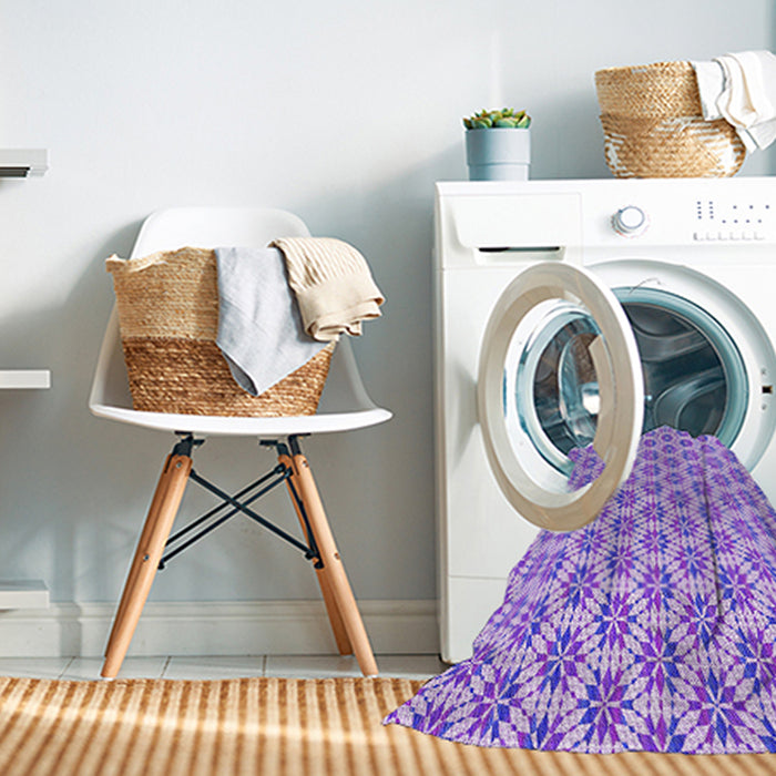 Machine Washable Transitional Blossom Pink Rug in a Washing Machine, wshpat2281pur