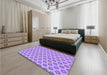 Patterned Blossom Pink Rug in a Bedroom, pat2281pur