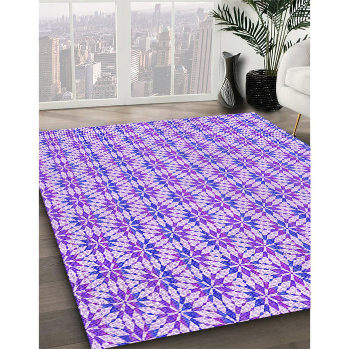 Machine Washable Transitional Blossom Pink Rug in a Family Room, wshpat2281pur