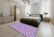 Patterned Gray Novelty Rug in a Bedroom, pat2281