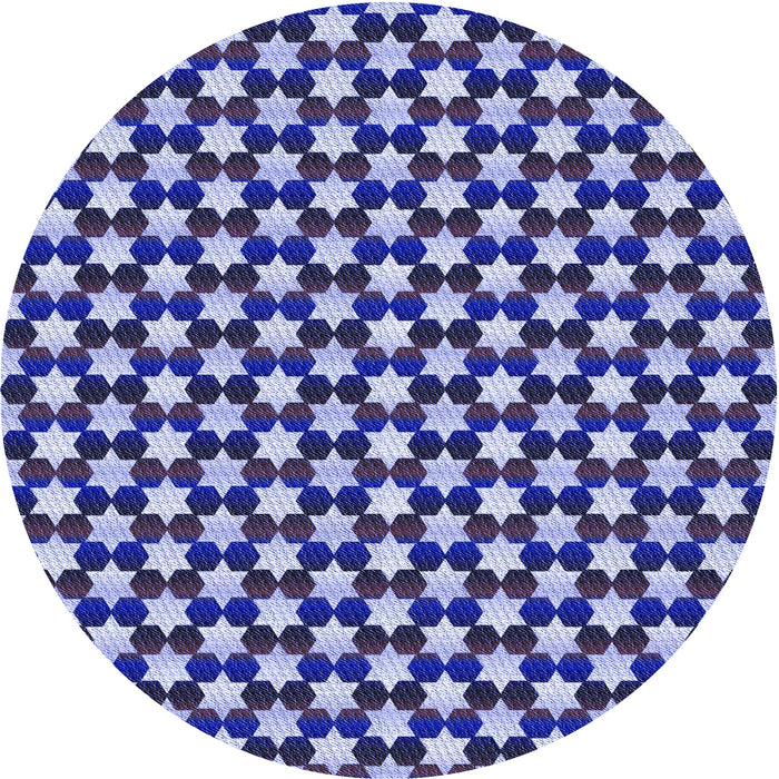 Square Patterned Denim Dark Blue Rug, pat2282blu
