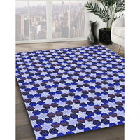 Patterned Denim Dark Blue Rug, pat2282blu