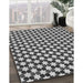 Patterned Silver Gray Rug in Family Room, pat2282gry