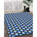 Patterned Blue Rug in Family Room, pat2282lblu