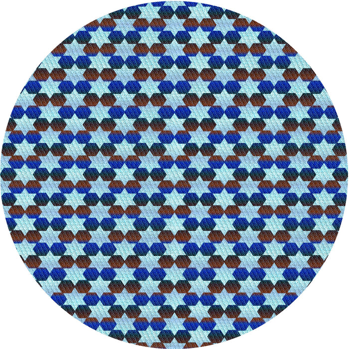 Square Patterned Blue Rug, pat2282lblu
