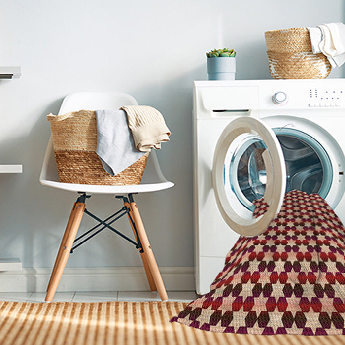 Machine Washable Transitional Cranberry Red Rug in a Washing Machine, wshpat2282org