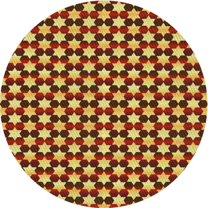 Square Patterned Golden Brown Yellow Rug, pat2282yw