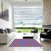 Square Patterned Lilac Purple Novelty Rug in a Living Room, pat2282