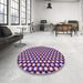 Round Patterned Lilac Purple Novelty Rug in a Office, pat2282