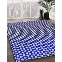 Patterned Denim Dark Blue Rug, pat2283blu