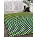 Patterned Green Rug in Family Room, pat2283grn