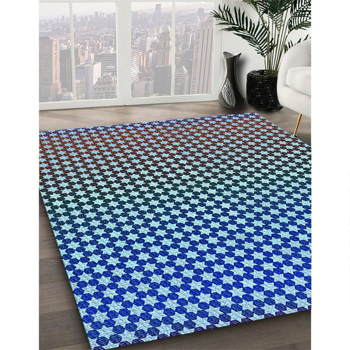 Machine Washable Transitional Blue Rug in a Family Room, wshpat2283lblu